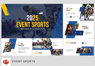 自行车体育比赛介绍策划PPT模板 - 顶尖PPT