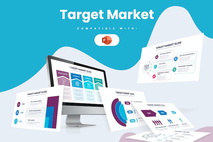 目标市场分析数据信息图形PPT模板 - 顶尖PPT