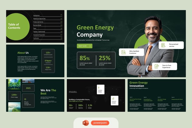 绿色能源公司简介PPT模板 - 顶尖PPT