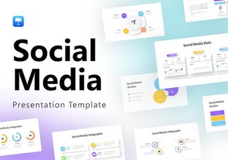 社交媒体APP市场竞争数据分析keynote图形模板 - 顶尖PPT