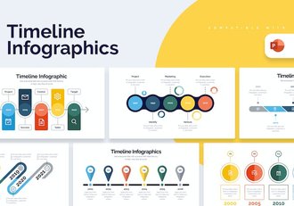 业务时间轴项目进度信息图PPT模板 - 顶尖PPT