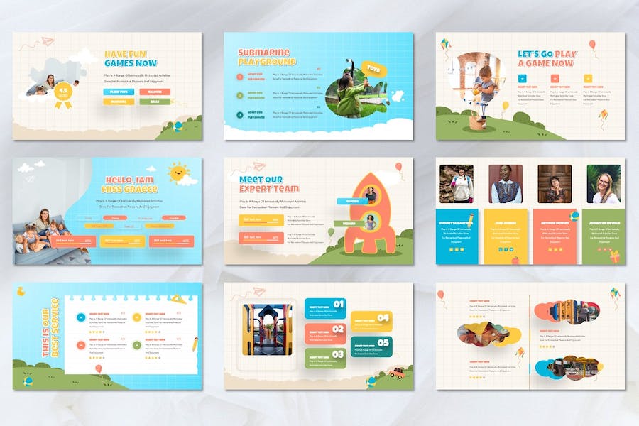 儿童游乐区娱乐场所介绍PPT模板 - 顶尖PPT