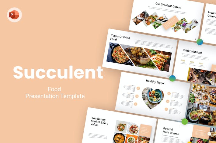 餐饮美食推荐展示PPT模板 - 顶尖PPT