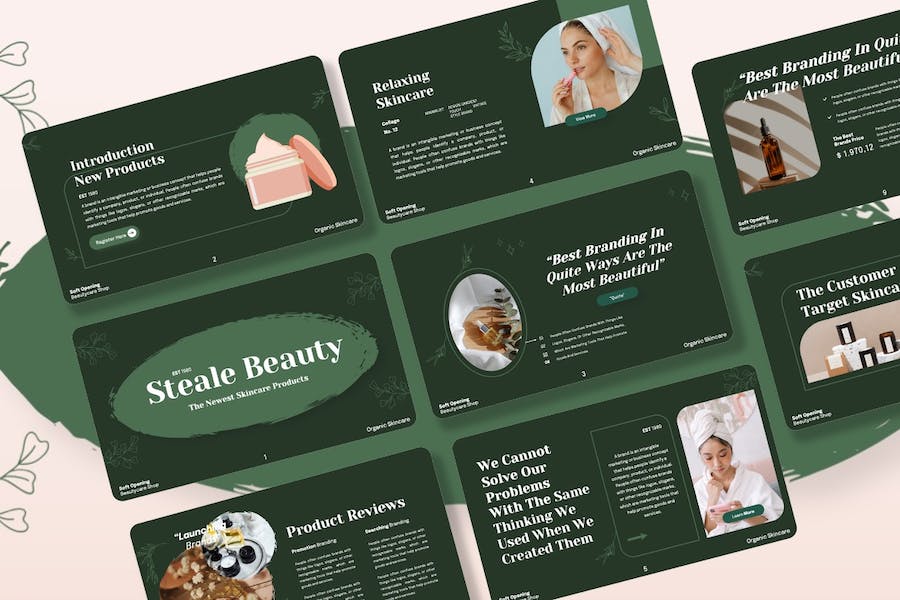 护肤品品牌推广营销方案Keynote模板 - 顶尖PPT