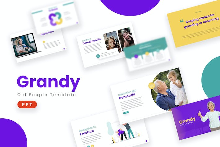 时尚创意关爱老年人PPT模板 - 顶尖PPT