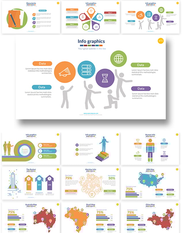 人体结构世界国家地图数据图形合集可keynote模板 - 顶尖PPT