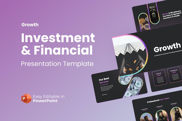 金融行业增长投资财务情况展示PPT模板 - 顶尖PPT