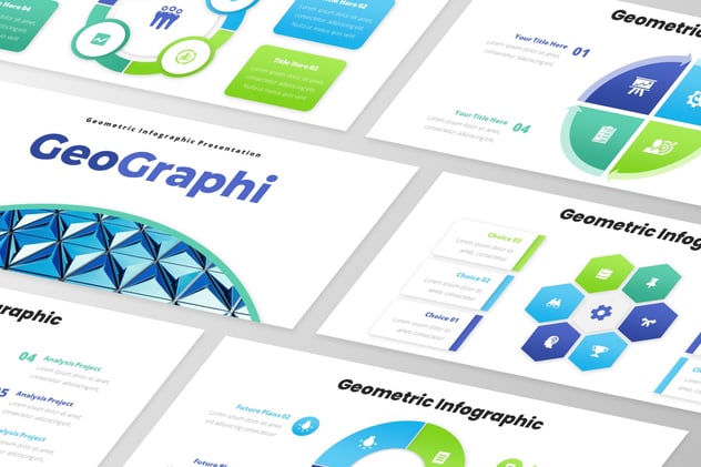 商务几何信息图形keynote模板 - 顶尖PPT