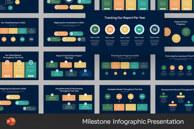 里程碑发展历程信息图形PPT模板 - 顶尖PPT