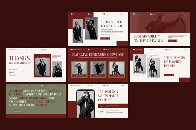 服装品牌发布会秋冬新品展示PPT模板 - 顶尖PPT