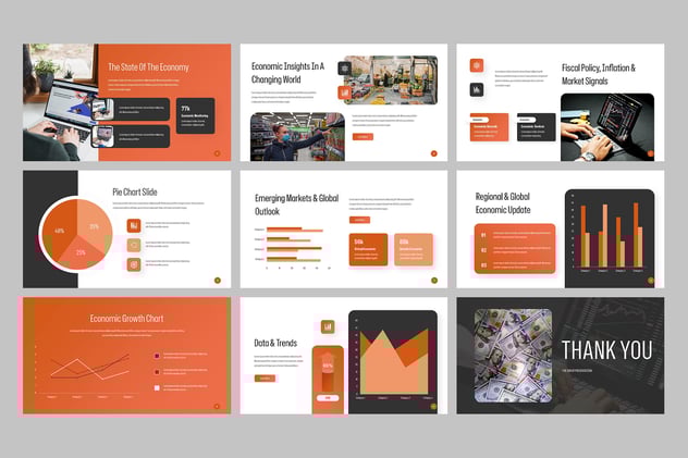经济报道财务分析汇报PPT模板 - 顶尖PPT