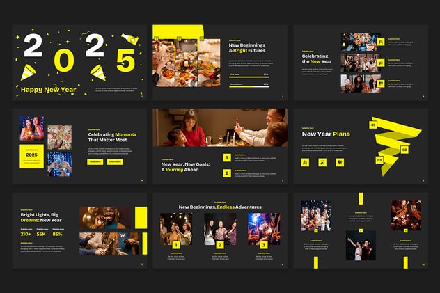 新年快乐派对狂欢PPT模板 - 顶尖PPT