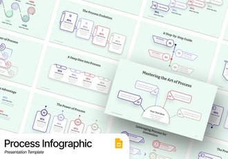 线稿步骤流程信息图形PPT模板 - 顶尖PPT