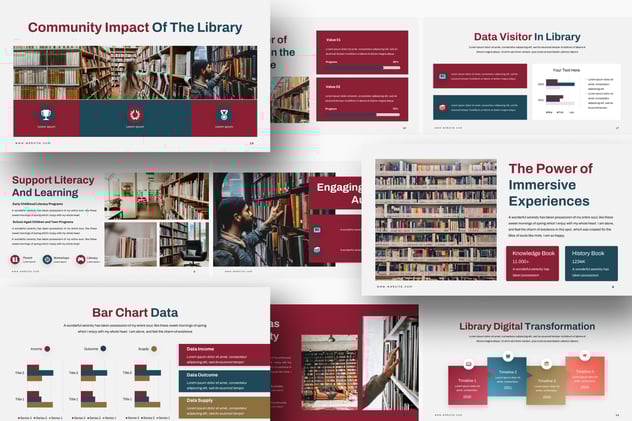 图书馆文库展示宣传PPT模板 - 顶尖PPT