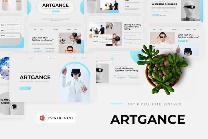 人工智能应用展示技术方案实现推介PPT模板 - 顶尖PPT