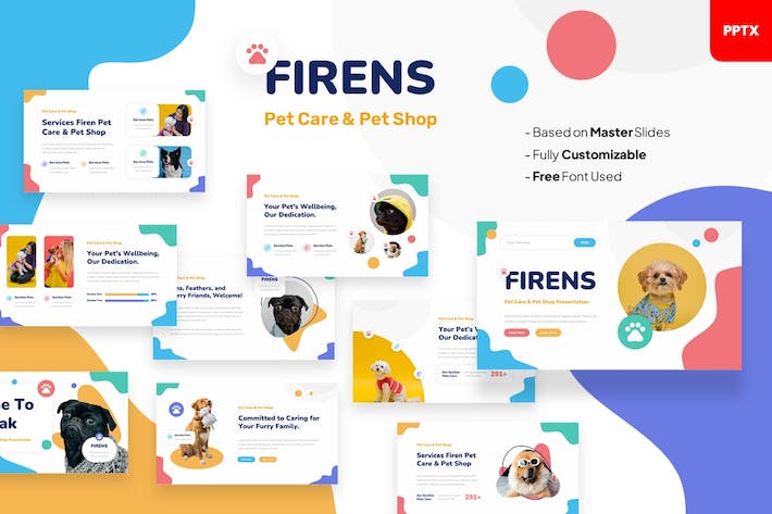 宠物护理宠物商店推介PPT模板 - 顶尖PPT