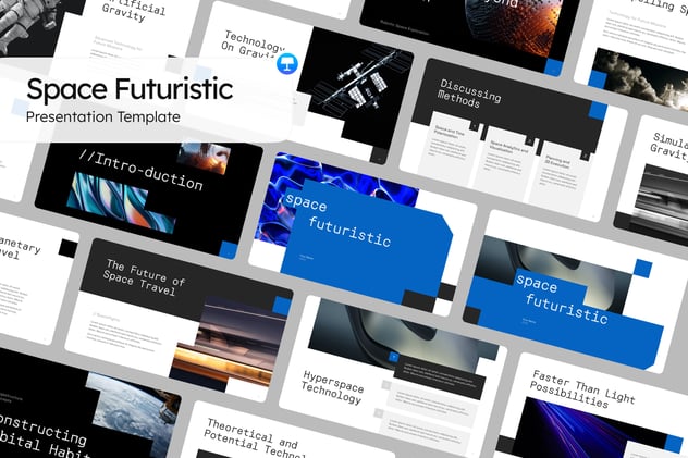 AI科学计数未来空间展示keynote模板 - 顶尖PPT