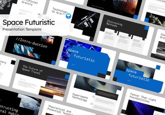 AI科学计数未来空间展示keynote模板 - 顶尖PPT