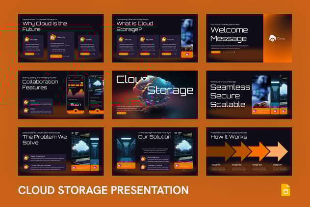 云存储大数据技术解决方案PPT模板 - 顶尖PPT