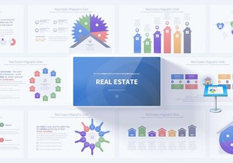 房地产行业数据分析图形图表keynote模板 - 顶尖PPT