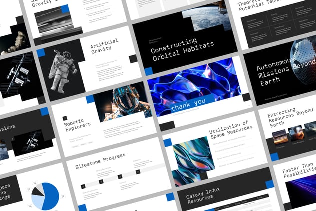 AI科学计数未来空间展示keynote模板 - 顶尖PPT