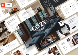 高端室内装修设计PPT模板 - 顶尖PPT