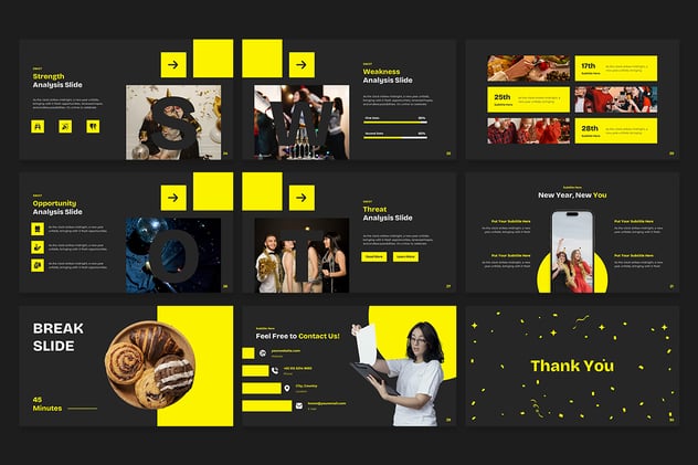 新年快乐派对狂欢PPT模板 - 顶尖PPT