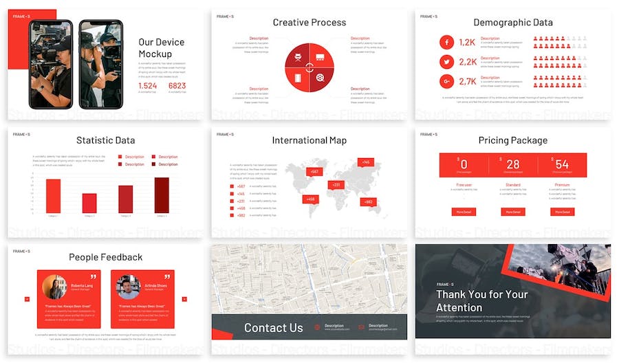 相框电影制作人PPT模板 - 顶尖PPT
