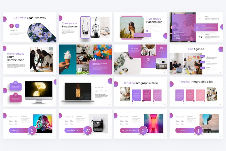 精美时尚紫色渐变风商业计划商务合作多用途keynote模板 - 顶尖PPT