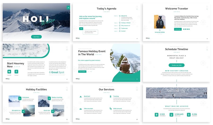 冬季假期营销推广主题Keynote模板 - 顶尖PPT