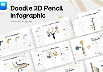 涂鸦风创意铅笔信息图形keynote模板 - 顶尖PPT
