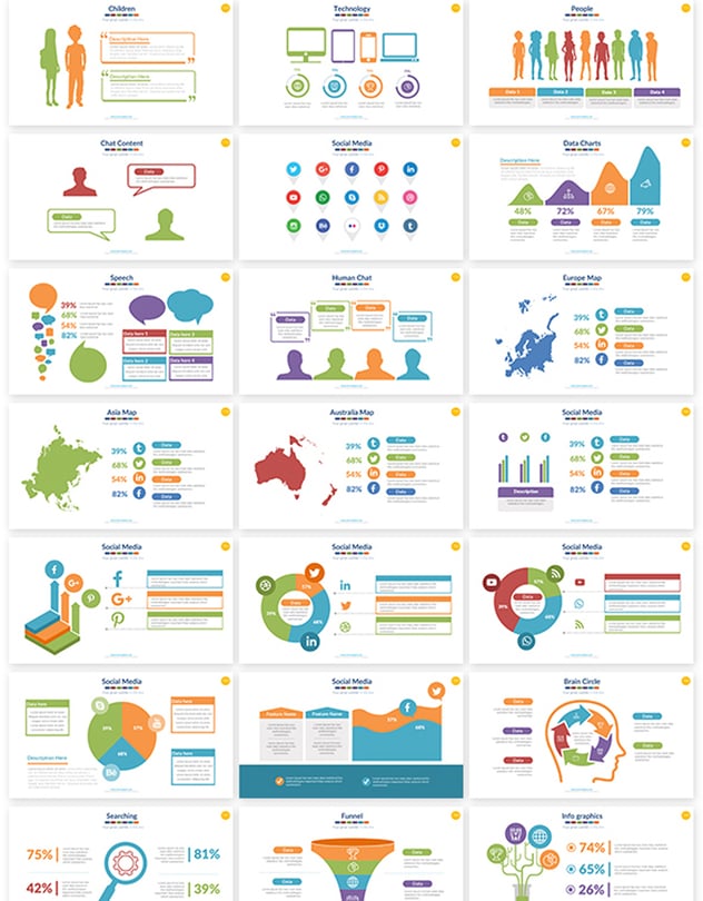 人体结构世界国家地图数据图形合集可keynote模板 - 顶尖PPT