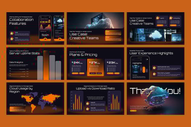 云存储大数据技术解决方案PPT模板 - 顶尖PPT