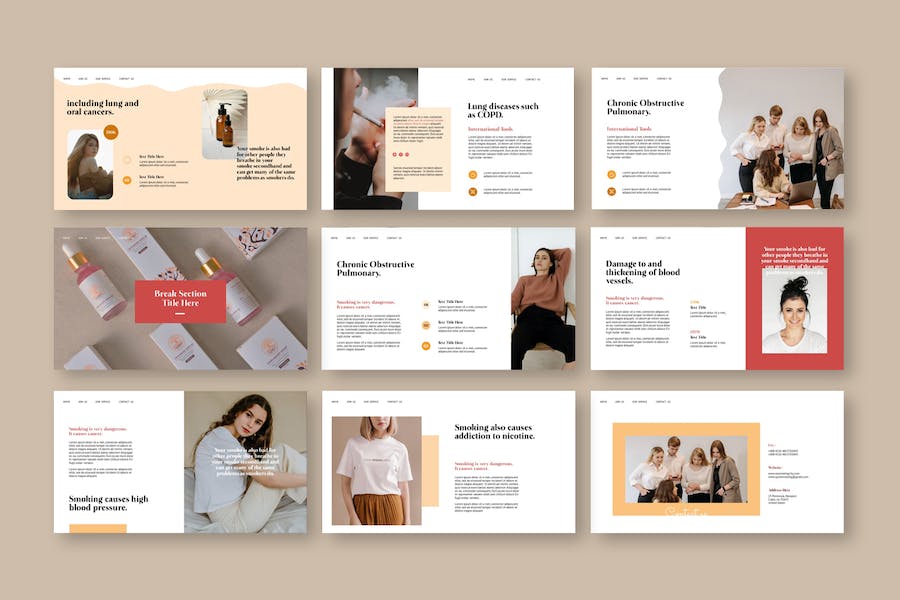 戒烟健康宣传教育推广PPT模板 - 顶尖PPT