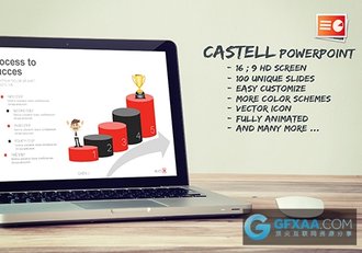 红黑搭配扁平化简约时尚风格PPT模板 - 顶尖PPT