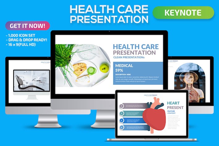 健康医疗营养生活方式Keynote模板 - 顶尖PPT