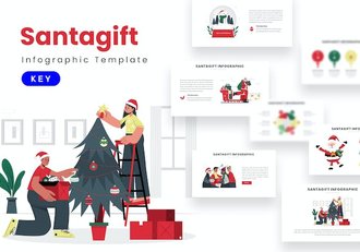 节日礼物主题信息图Keynote模板 - 顶尖PPT