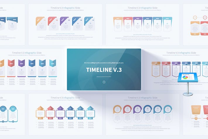 国外多种创意样式步骤图时间轴时间表信息图形keynote模板 - 顶尖PPT