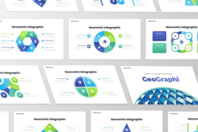 商务几何信息图形keynote模板 - 顶尖PPT