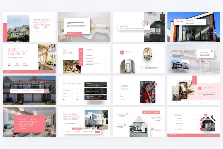 寄宿民宅家庭房地产PPT模板 - 顶尖PPT