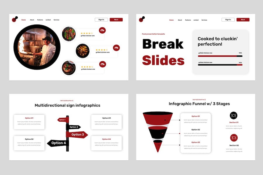 国外高档餐饮美食主题商务PPT模板 - 顶尖PPT
