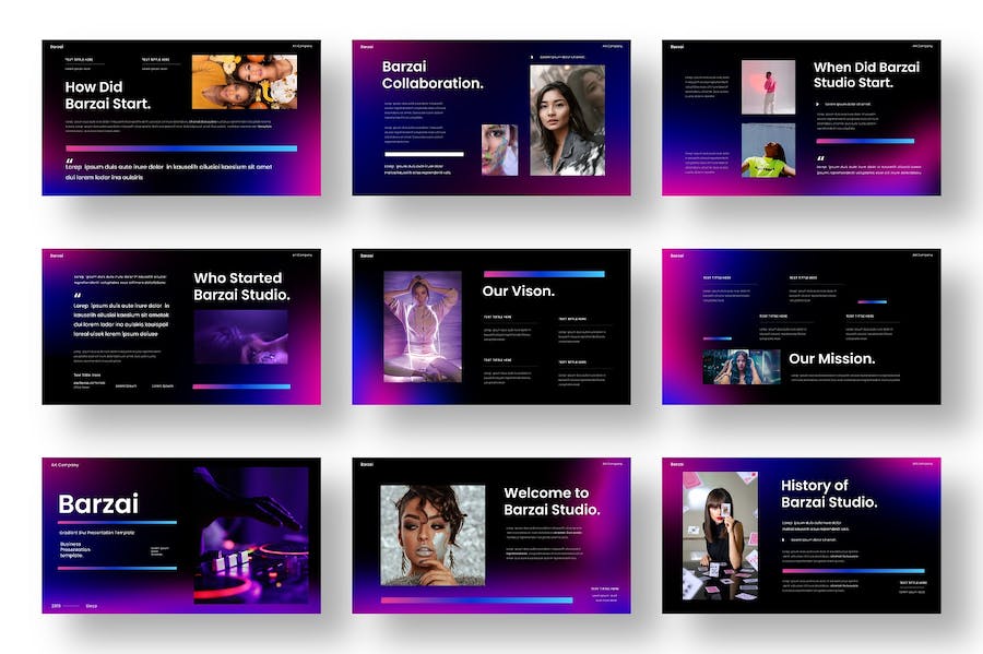 紫色渐变商务项目路演PPT模板 - 顶尖PPT