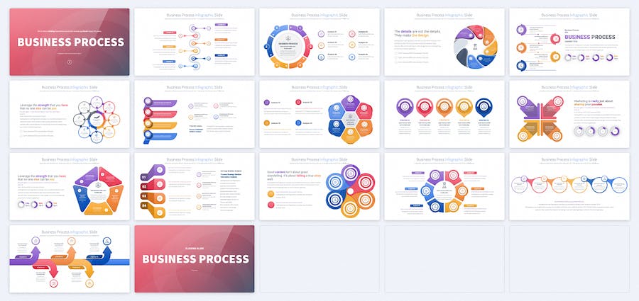 业务流程信息图形keynote模板 - 顶尖PPT