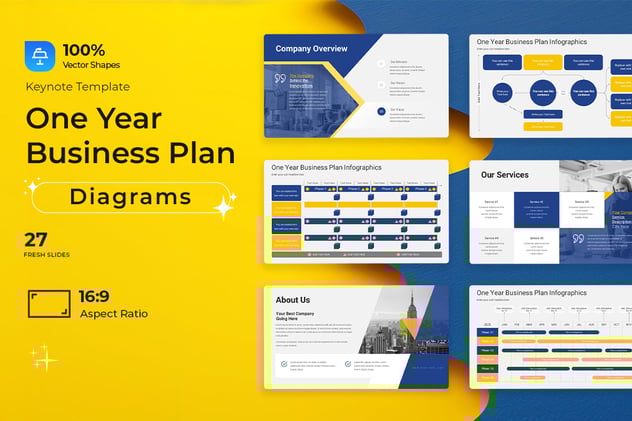 一年业务计划演讲Keynote模板 - 顶尖PPT