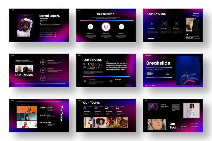 紫色渐变商务项目路演PPT模板 - 顶尖PPT