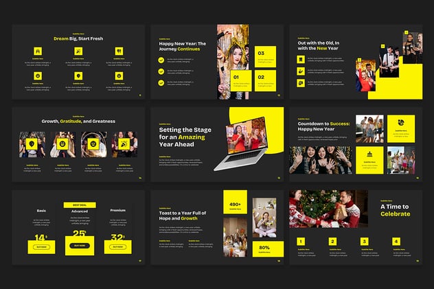 新年快乐派对狂欢PPT模板 - 顶尖PPT