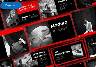 红黑配色活动策划国外商业通用风格keynote模板 - 顶尖PPT