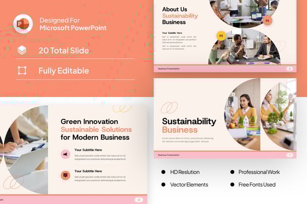 可持续发展业务演示PPT模板 - 顶尖PPT