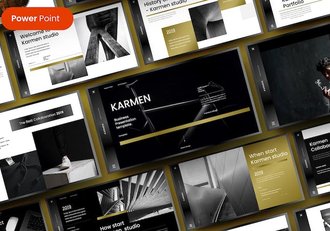 橙黑色图片展示商务计划PPT模板 - 顶尖PPT