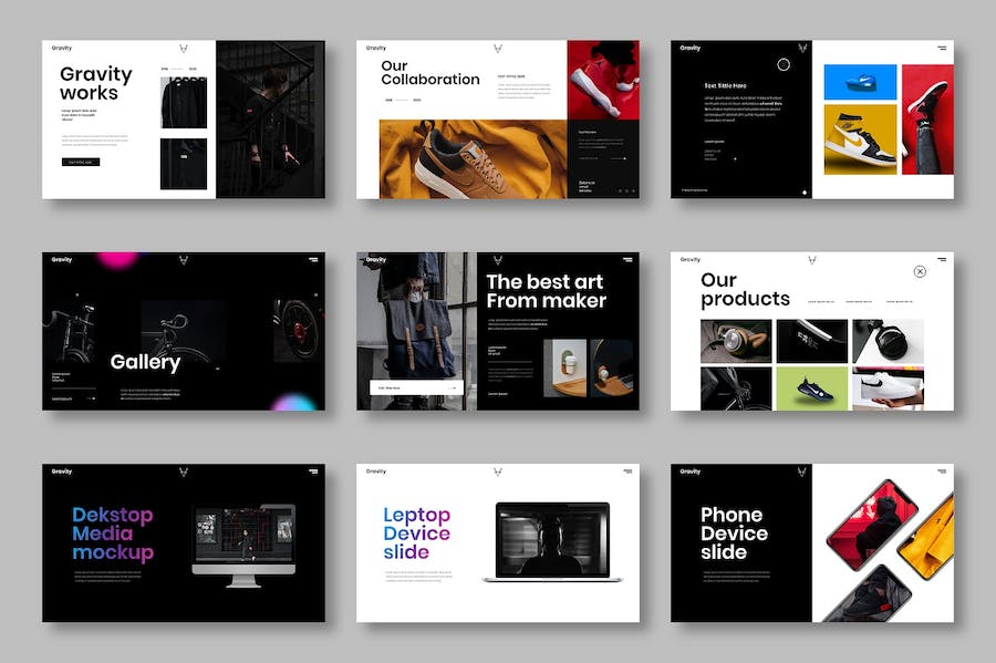 重力商务企业服务展示Keynote模板 - 顶尖PPT